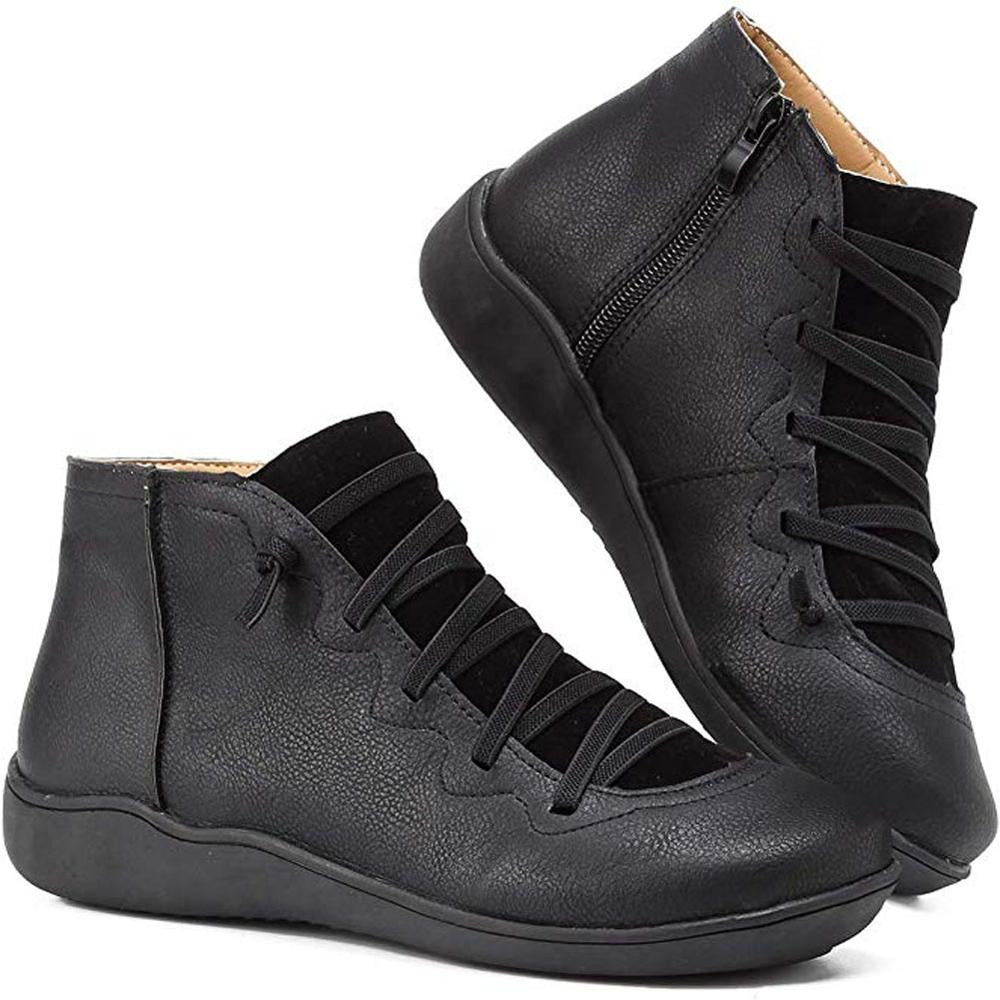 Botines Cortos Casual con Moderno Diseño de Cordones para Mujer