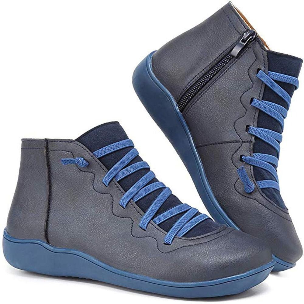 Botines Cortos Casual con Moderno Diseño de Cordones para Mujer