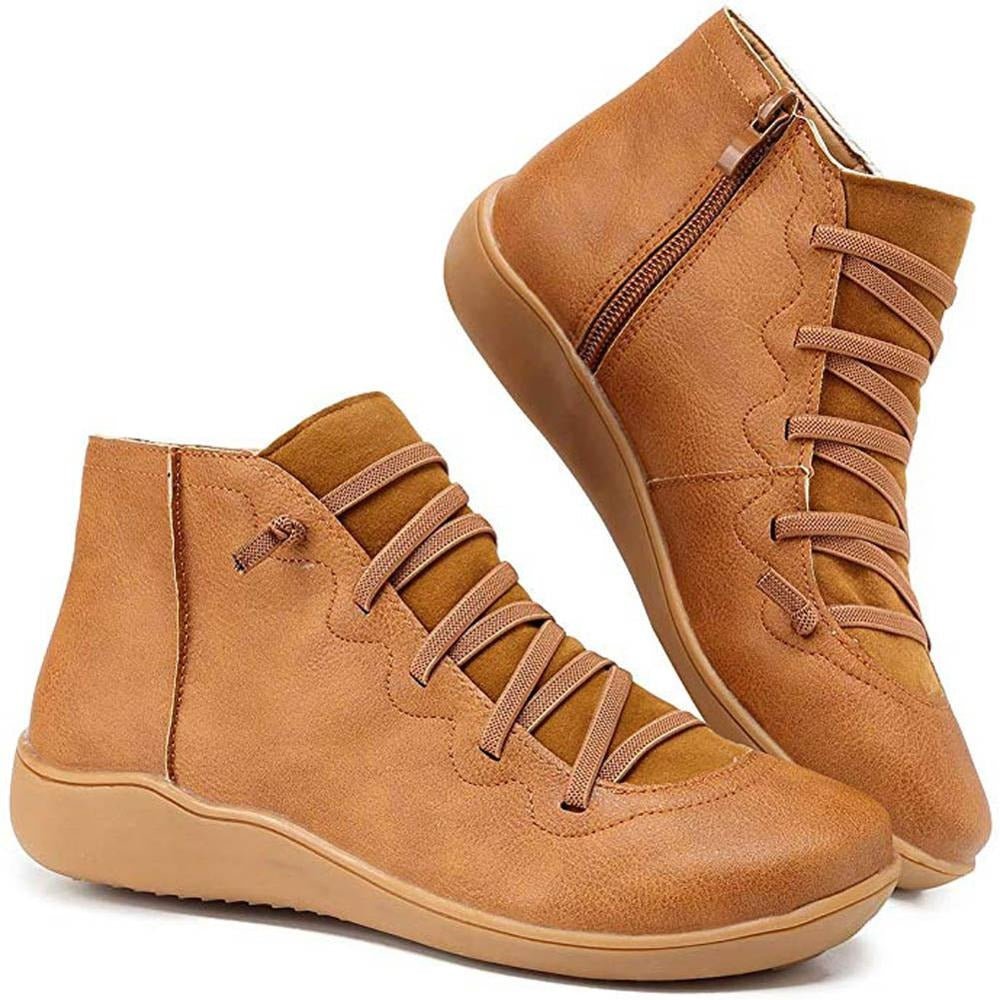 Botines Cortos Casual con Moderno Diseño de Cordones para Mujer