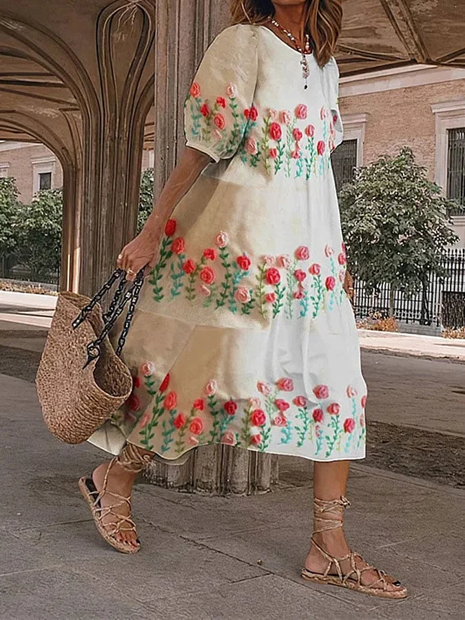 Gianna - Vestido de mujer con estampado floral vintage