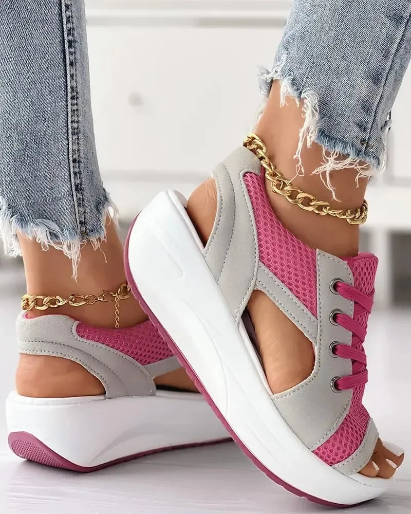 Sandalias Muffin con cordones y panel en contraste Denisee