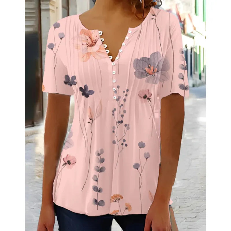 Wendy - Camisa holgada informal con muescas para mujer