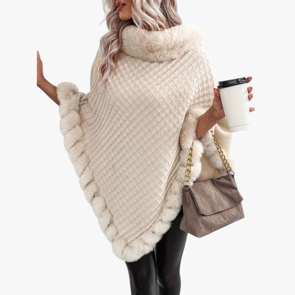 Poncho elegante y cálido con diseño moderno y sofisticado