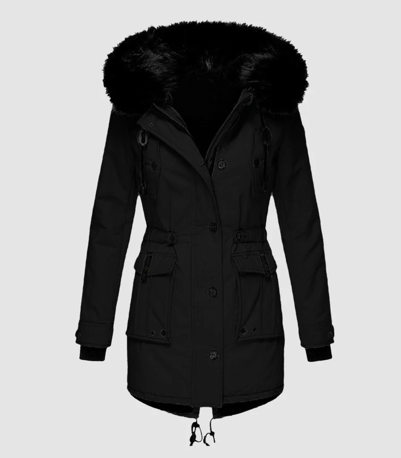 Chaqueta de invierno larga y cálida para mujeres elegantes