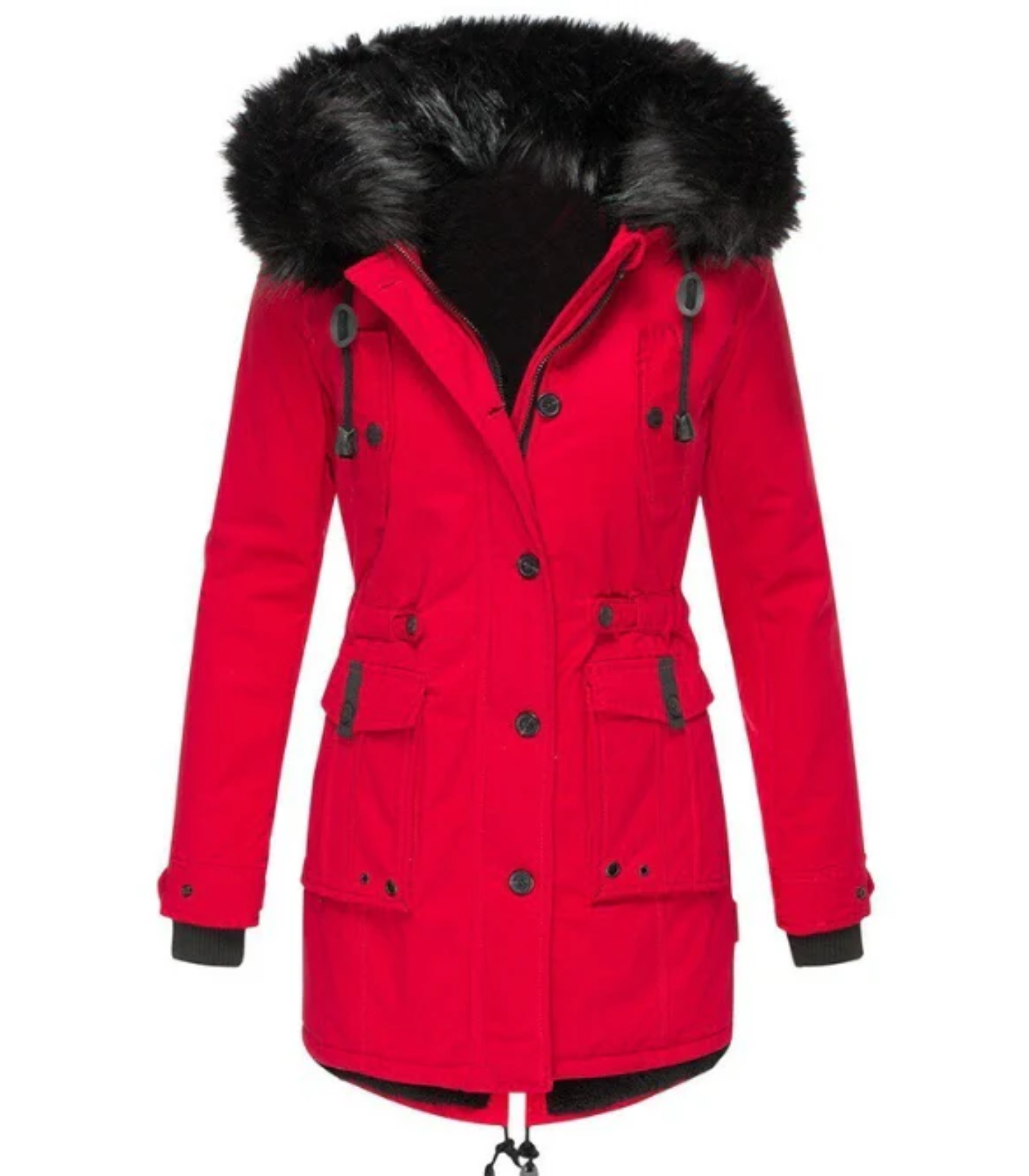 Chaqueta de invierno larga y cálida para mujeres elegantes