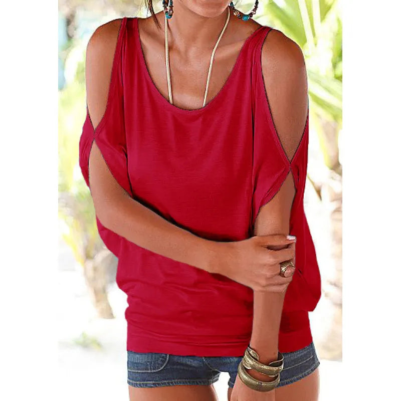 Camila - Blusa con mangas abiertas y cuello redondo