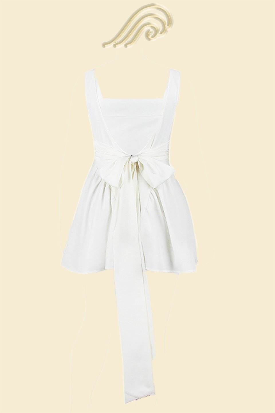 Vestido mini con lazo en la espalda y diseño descubierto