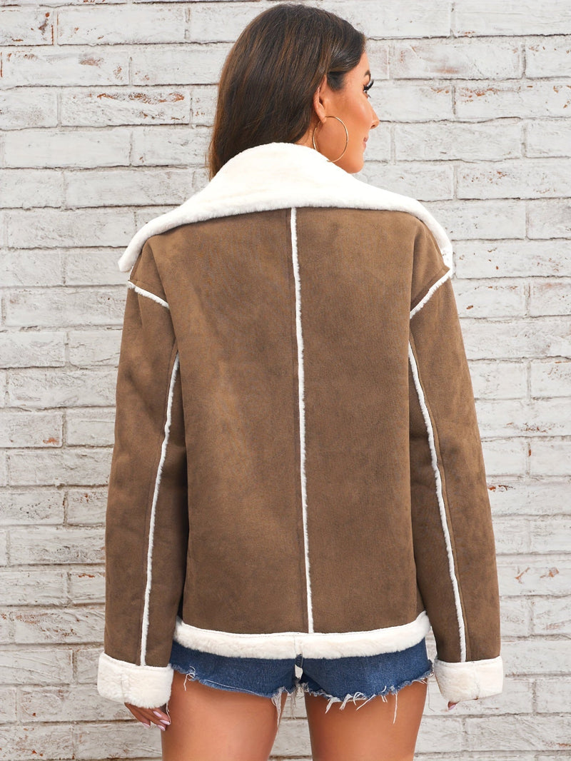 Chaqueta de invierno con solapas para mujeres elegantes