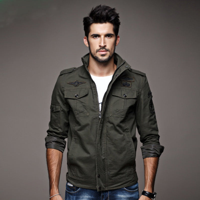 Chaqueta militar slim fit para hombre