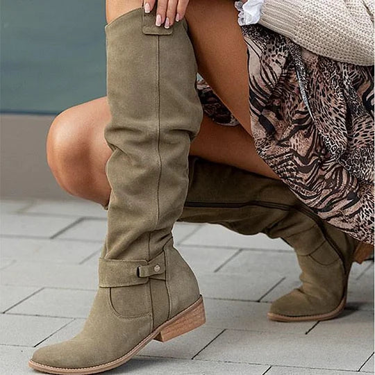 Botas altas cómodas de mujer otoño-invierno para el día a día