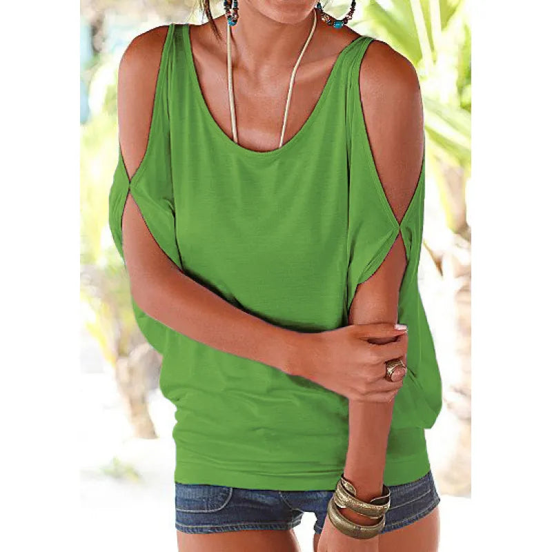 Camila - Blusa con mangas abiertas y cuello redondo