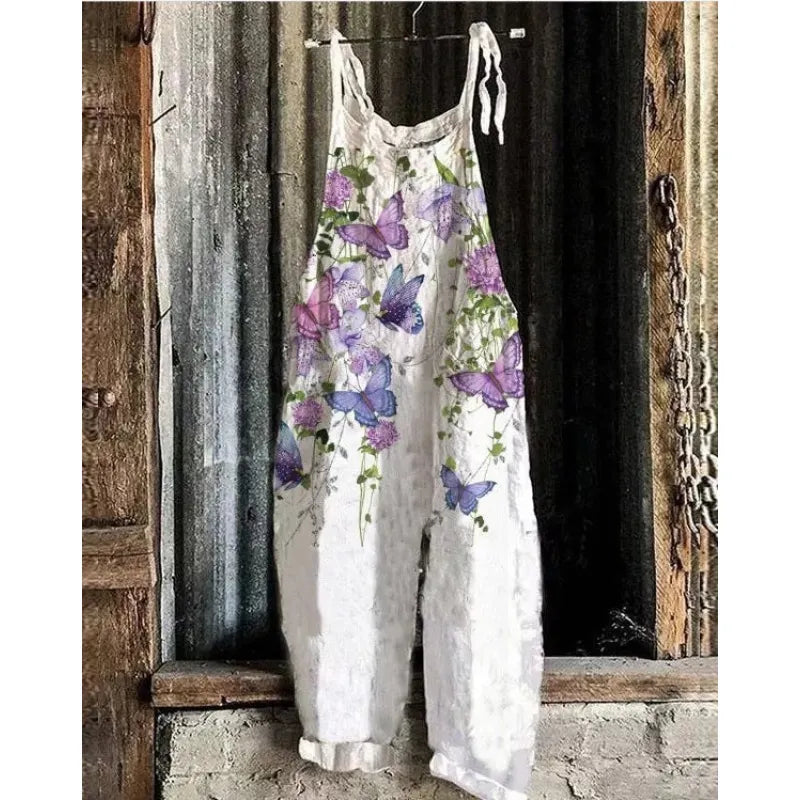 Maria - Vestido midi sin mangas con estampado floral japonés