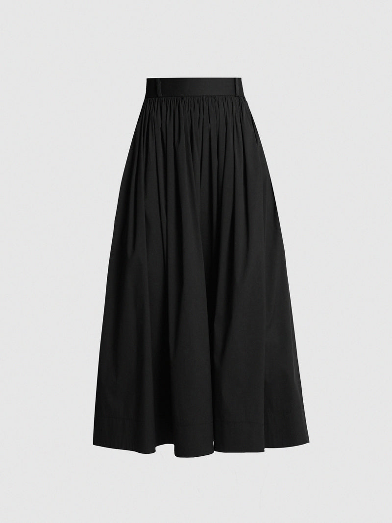Falda midi amplia con estilo actual para un mira versátil