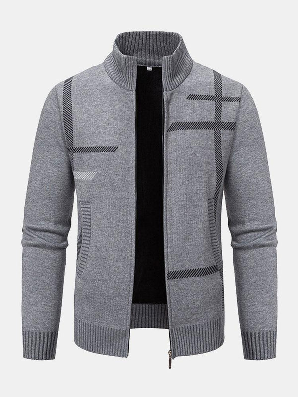 Chaqueta elegante para hombre con mangas largas y cremallera para apariencia con estilo