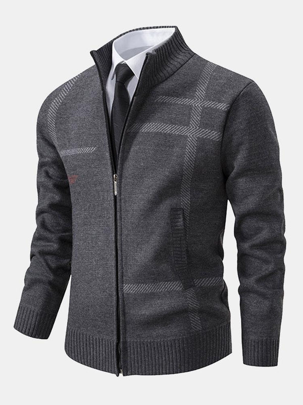 Chaqueta elegante para hombre con mangas largas y cremallera para apariencia con estilo