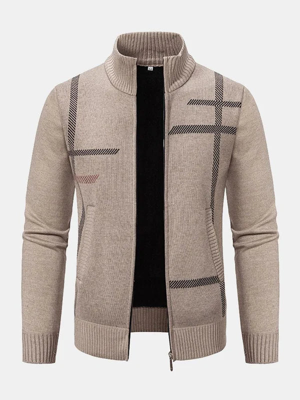 Chaqueta elegante para hombre con mangas largas y cremallera para apariencia con estilo