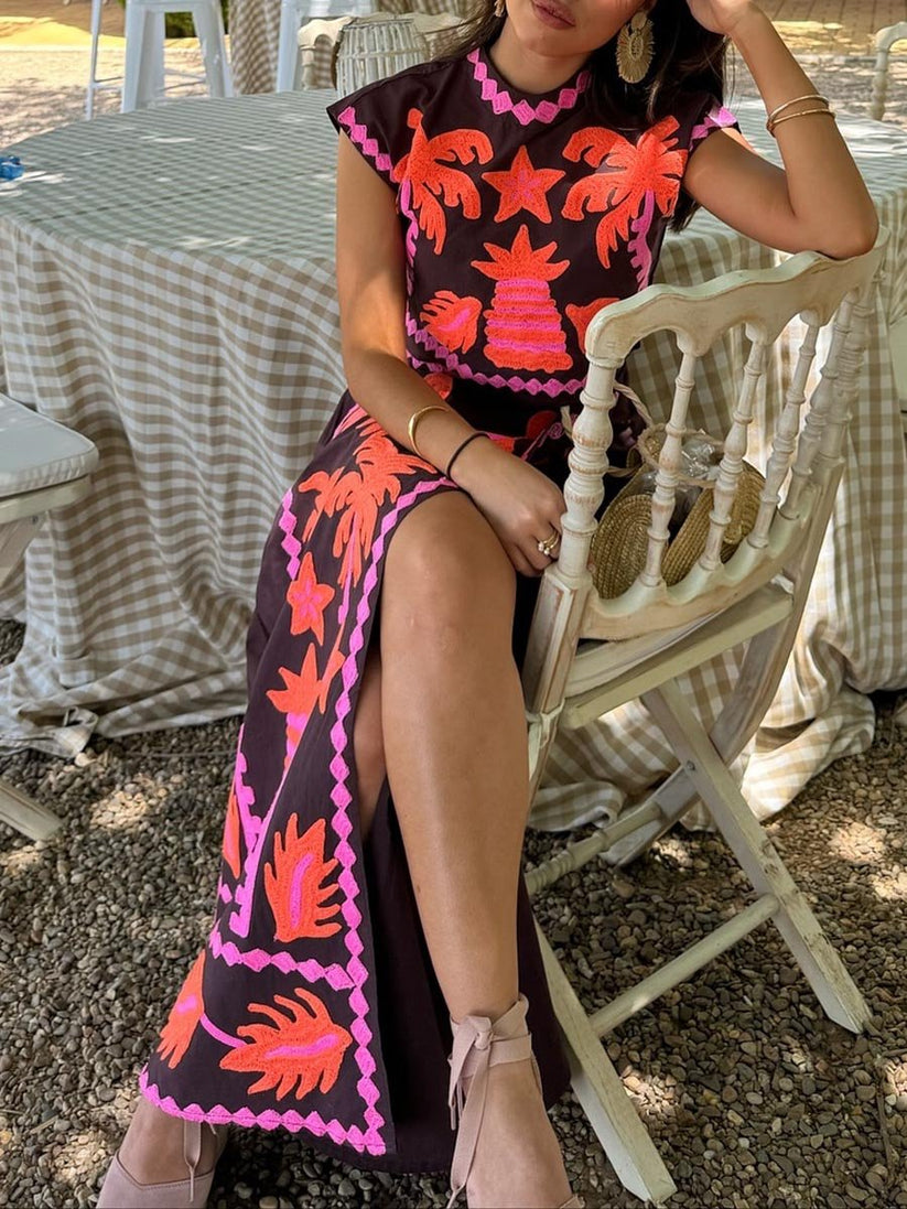 Conjunto de dos piezas con top y falda larga de estilo veraniego