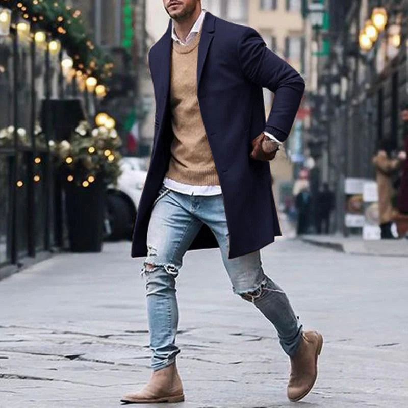 Cárdigan de moda para hombre con botones originales y escote en pico profundo para personas seguras de sí mismas