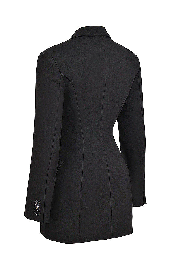 Vestido estilo blazer negro para mujeres elegantes