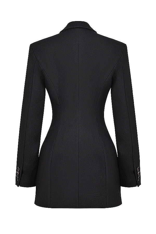 Vestido estilo blazer negro para mujeres elegantes
