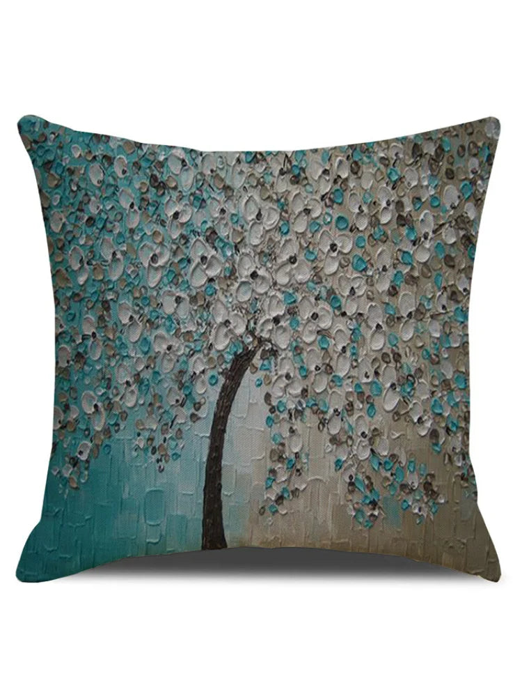 Funda de almohada árbol floral